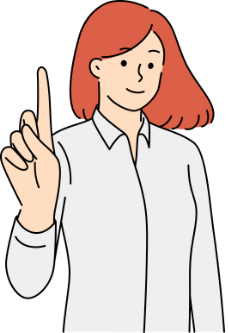 笑顔の指さし女性のイラスト