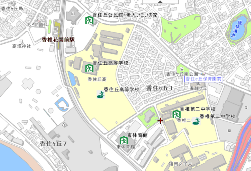 香住ヶ丘校区の避難所MAP画像